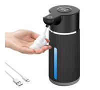 Distributore automatico di sapone in schiuma, fissaggio a parete con sensore a infrarossi, dispenser di sapone senza touch con USB ricaricabile, IPX6, impermeabile, per bagno, toilette, cucina