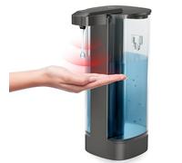 Distributore automatico di sapone liquido 17oz/500ml Dispenser di sapone senza contatto IPX5 impermeabile 4 livelli di dosaggio regolabili, dispenser di sapone liquido elettrico per cucina (nero)