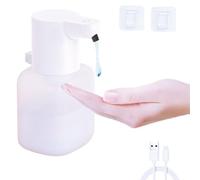 Distributore automatico di sapone liquido, 420 ml, dispenser di sapone senza contatto, ricarica USB IPX5, impermeabile, 4 livelli di dosaggio, dispenser liquido per sapone per mani per cucina, bagno