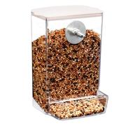 Distributore automatico per uccelli - Mangiatoia per uccelli per esterni, rimovibile, contenitore trasparente per pappagalli, giardino, polli, finestre, e altri