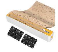 Distributore avvolgente con tagliafogli, 36 x 5 x 5,6 cm, rivestimento alimentare e taglierino, supporto avvolgente per cucina, organizzatore per la guarigione degli alimenti