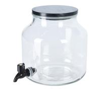 Distributore Bevande Vetro 5,2 L Con Rubinetto & Legno Coperchio Acqua Erogatore