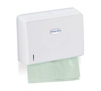 Relaxdays Distributore Carta Asciugamani, da Muro, Sistema H2, Dispenser salviette HxLxP: 20,5 x27,5 x 10 cm ca. Bianco