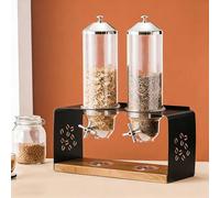 Distributore Cereali in Acciaio Inossidabile, Dispenser di Contenitori per Cereali da Banco, Elegante Distributore di Alimenti Secchi per Uso Domestico Commerciale per Noci(Double Head 8L)