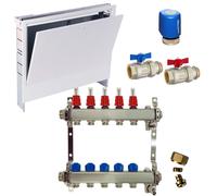 Distributore Circuito di Riscaldamento Acciaio Inox Valvola Aria Set Completo [EEK: /]