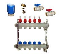 Distributore Circuito di Riscaldamento Acciaio Inox Valvola Aria Set Completo [EEK: /]