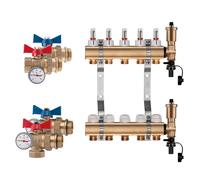 Distributore Circuito di Riscaldamento PREMIUM Ottone Indicatore Flusso Set [EEK: /]