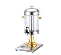 Distributore con Rubinetto Robusto, Oro, Oro, 8 L, Un Rubinetto | In Acciaio Inox, Trasparente, Distributore con Supporto, per Colazione, Ristoranti