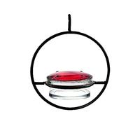 Distributore da appendere per colibrì da esterno, distributore circolare per colibrì sospeso, facile da usare per il giardino, dispenser di cibo premium in metallo,