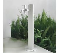 Distributore d'acqua a colonna per giardino esterno, rubinetto verticale con doppia uscita, elegante rubinetto nero per tubo flessibile per patio e giardino, soluzione di irrigazione indipen