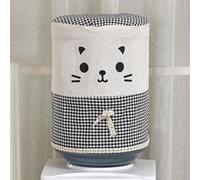 Distributore d'acqua adatto per refrigeratori standard di acqua calda e fredda, copertura protettiva per bottiglia in tessuto di lino e cotone, con motivo gatto, polvere per Ga (nero)