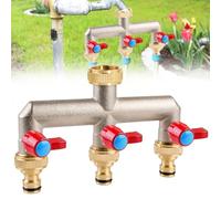 Distributore D'acqua Del Rubinetto A 3 Vie, Distributore A 3 Vie Adattatore Da 3/4" Adattatore Per Collegamento All'acqua Collegamento Per L'acqua Da Giardino Per Regolare E Chiudere Il Flusso D'acqua