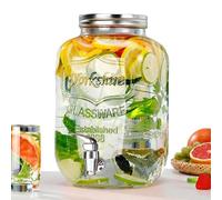 Distributore d'Acqua in Vetro | Brocca per Bevande a Tenuta stagna con Rubinetto | Brocca per Bevande di qualità Alimentare per Feste, Limonata (5 l)