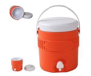 Distributore d'acqua isolato da 3, 8 l, 23, 6 x 21, 6 x 25, 4 cm, arancione, con rubinetto e maniglia, portatile, a prova di perdite, per campeggio, picnic, feste e altro ancora.