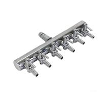 Distributore d'aria in acciaio inossidabile per pompa di ossigeno, valvola di regolazione del flusso d'aria, doppia porta, sdoppiatore in metallo, ingresso regolabile da 8 mm, uscita 4 mm, accessorio