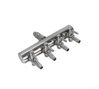 Distributore d'aria, ingresso 8 mm, uscita 4 mm, deviatore in acciaio inox, pompa ossigeno, valvola di regolazione del volume del gas, controllo del flusso regolabile, acquario (4 vie)