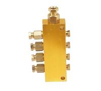 Distributore dell'olio in ottone, Distributore a pistone con blocco collettore in alluminio for lubrificazione centralizzata, 2-10 vie, ingresso 6 mm, uscita 4(4 Ways)