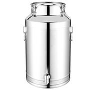 Distributore di acqua in acciaio inossidabile da 14 litri, bidone per il latte in acciaio alimentare 201 con coperchio, guarnizione a prova di perdite e rubinetto per conservare bevande