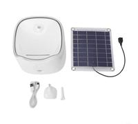 Distributore di acqua per animali domestici a energia solare con circolazione automatica e controllo del timer, fontanella in ABS per esterni, per gatti, cani e polli (bianco)