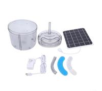 Distributore di acqua per animali domestici ad energia solare, con circolazione automatica e controllo del timer, fontana in ABS per esterni, per gatti, cani e polli (trasparente)