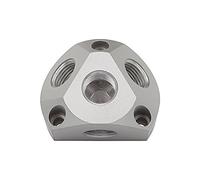 Distributore di aria, per serie "speedfit", in alluminio, con 2 tappi, ingresso G 1/2, uscita 3 X G 1/2