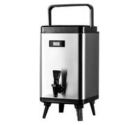 Distributore di bevande, 10 l, refrigeratore quadrato per latte, tè, succhi con isolamento in schiuma PU, rubinetto in resina e display della temperatura, per caffè e uso domestico