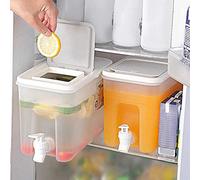 Distributore di bevande 4 litri con rubinetto, erogatore di acqua per frigorifero con rubinetto, grande capacità, dispenser per bevande in plastica ricaricabile con coperchio
