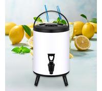 Distributore di bevande a forma di barile da tè isolato con rubinetto per