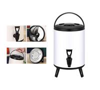 Distributore di bevande a forma di barile da tè isolato con rubinetto per