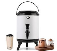 Distributore di bevande, Barile di acqua calda for erogatore bevande isolato in acciaio inossidabile 304 for tè al latte, caffè, secchiello for succhi isolamento commerciale(D,6L)