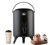 Distributore di bevande, Barile di acqua calda for erogatore bevande isolato in acciaio inossidabile 304 for tè al latte, caffè, secchiello for succhi isolamento commerciale(Black,6L)