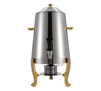 Distributore di bevande calde, 13 l, in acciaio inox, elettrico, per tè, acqua calda, caffè, urna, con vassoio del carburante, dispenser per bevande calde, per feste, buffet, catering, oro, 400 W