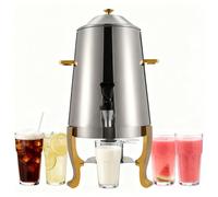 Distributore di bevande calde da 13 l, in acciaio inox, per caffè e bevande calde, con vassoio del carburante e opzione riscaldatore elettrico, per cioccolata calda, tè, feste, buffet, catering