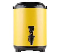 Distributore di bevande con rubinetto, 8 l/10 l, erogatore di acqua calda, fusto isolato per succo di caffè, tè e latte di sidro, per feste e buffet, doppia parete, giallo, 10 l