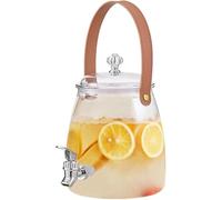 Distributore di bevande con rubinetto, bottiglia succo da 3 litri for barbecue, barattolo cocktail, feste in piscina e riunioni famiglia durante le vacanze(5L)