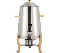 Distributore di bevande con rubinetto e bruciatore di alcol, in acciaio inox, per ristoranti, hotel e feste