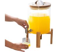 Distributore di Bevande con Supporto, Distributore di Bevande per Feste 304 Rubinetto in Acciaio Inox, Distributore di Bevande da Galloni, Bevande Calde O Fredde per Feste, Bar, Acqua, 5L