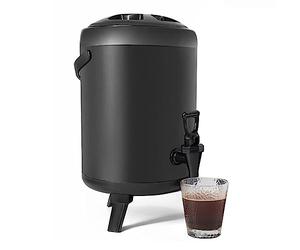 distributore di bevande, Dispenser for bevande isolato con superficie opaca a doppia parete isolata in acciaio inossidabile nero for caffè, tè, latte, zuppa, feste in famiglia, buffet del(16L)