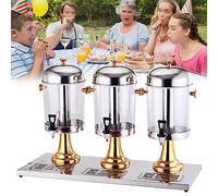 Distributore di bevande fredde da 24 l, resistente e commerciale, triplo dispenser per succhi di frutta, per bar, hotel, feste