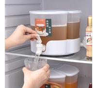 Distributore di bevande girevole a 360° con 3 ripiani, dispenser per bevande in plastica trasparente per frigorifero, succo e tè freddo, rubinetto rimovibile, perfetto per limonata e bevande fredde