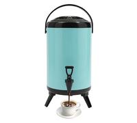 Distributore di bevande in acciaio inossidabile 8L Base pieghevole con rubinetto bollitore termostato,Dispenser di acqua calda e fredda, per cioccolato caldo, latte, caffè