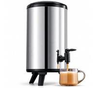 Distributore di bevande in acciaio inox isolato 8L con rubinetto | L'isolamento in schiuma PU supporta la ritenzione della temperatura di 24 ore, con manico girevole, treppiede pieghevole e