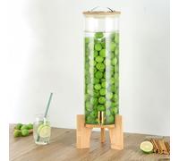 Distributore di Bevande in Vetro 3l / 5l / 8l, Distributore di Succo con Rubinetto E Supporto, Distributore di Bevande Anti-intasamento per Buffet di Feste in Home Office, Tappo di, B Faucet, 8L