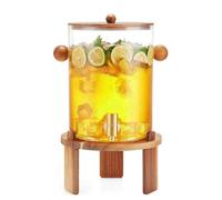 Distributore di bevande in vetro con rubinetto e supporto Resistente alle alte temperature Borosilicato ad alto tenore di carbonio Distributore di bevande in vetro,3.5L