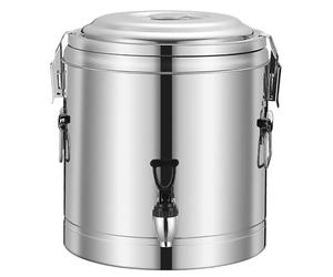 Distributore di bevande isolato in acciaio inossidabile 304 con rubinetto, urna per tè e acqua calda, per catering, contenitore per bevande termiche commerciali, capacità 10 l