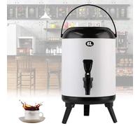 Distributore di bevande isolato in acciaio inossidabile da 6 litri, botte acqua calda for la cucina domestica con manico for feste, barbecue, riunioni famiglia, campeggio, facile trasportare(D)