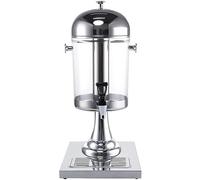 Distributore di bevande, vetro trasparente, birra, acqua, succhi, fredde, cocktail, punch, rinfreschi refrigerati con coperchio stretto e supporto for rubinetto 8 litri(Silver)