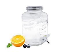 Distributore di bevande XXL con rubinetto e chiusura a clip - dimensioni - contenitore vetro, dispenser succo, dispenser, 5 litri