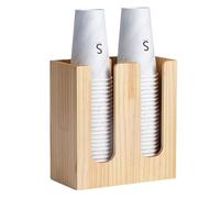 Distributore di bicchieri di carta, Dispenser for tazze da caffè a 2 scomparti, portabicchieri di carta usa e getta e portacoperchi Organizzatore da banco for la casa, la caffetteria, il ristorante, l