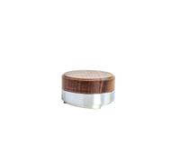 Distributore di caffè in acciaio inox con coperchio in noce, testa livellatrice for caffè espresso adatta per caffetteria(Light Grey)